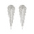 Fashion Diamond Fan-Shaped Tassel Earrings 925 Silver Needle Matching Dress Ear Rings Temperamental Long Eardrops Women