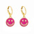Creative Smiley Face Earrings Fashion Hollowed-out Double-Sided Multicolor Smiley Face Ear Clip Accessories Jewelry
