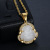 Stainless Steel New Diamond-Embedded Gold-Plated Glass Stone Chalcedony Ornament Big Belly Maitreya Buddha Pendant