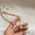 Rainbow Smiley Necklace Colorful Small Rice-Shaped Beads Beaded Stackable Ins Niche Hip Hop Fashion Clavicle Chain X008