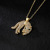 Bronze 18K Gold Zircon Animal Necklace Ins Hip Hop Tiger Leopard Lion Pendant Necklace Cross-Border New Product