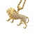 Hongshuo European and American Hip Hop Style Alloy Gold-Plated Lion's Head Pendant Pt1326