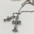 Croton Diamond-Embedded Double Cross Gold Full Diamond Vintage Necklace Couple Bamboo Necklace Factory Wholesale