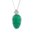 Whole Body Silver Douyin Anchor Hot Sale Ice Chalcedony Pendant Inlaid Green Emerald Leaves Jade Necklace Temperament