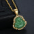 Stainless Steel New Diamond-Embedded Gold-Plated Glass Stone Chalcedony Ornament Big Belly Maitreya Buddha Pendant