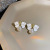 Black Camellia Pearl Earrings High-Grade Earrings Retro Debutante Style French Style 925 Silver Pin Earrings Women