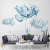 Removable Wall Sticker Creative Nordic Blue Flower Wall Sticker Sofa Bedroom Room Warm Background Wall Decoration Self-Adhesive Stickers