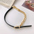 New Suit Collar Metal Pure Desire Black Leather Ring Necklace Women's Team Dark Choker Bracelet Necklace Stitching