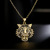 Bronze 18K Gold Zircon Animal Necklace Ins Hip Hop Tiger Leopard Lion Pendant Necklace Cross-Border New Product