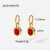 Influencer Fashion Same Style Pendant Earrings 18K Gold-Plated Oval Zircon Pendant Minimalist Eardrop Earring Women