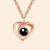 Heart-Shaped Projection Necklace Female 100 Languages I Love You Pendant Clavicle Chain Necklace Factory Direct Sales
