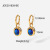 Influencer Fashion Same Style Pendant Earrings 18K Gold-Plated Oval Zircon Pendant Minimalist Eardrop Earring Women