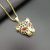 Fashion Brand Hip Hop Hiphop Ornament Titanium Steel Gold-Plated Diamond Red and Green Eyes Leopard Head Pendant Dw073