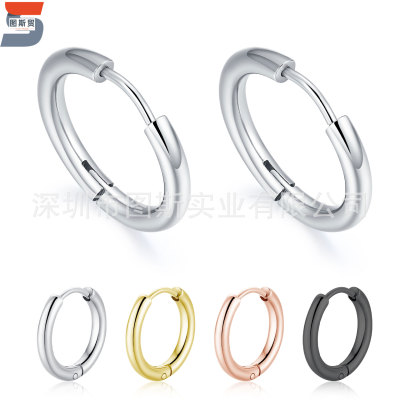 Style Titanium Steel Earrings Piercing Jewelry Stainless Steel Studs Earrings Ear Clip N Ear Ring Factory in Stock