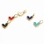 Small Love Pendant Earrings Pendant Colorful Oil Necklace Peach Heart Bracelet Pendant Necklace Accessories Wholesale
