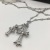 Croton Diamond-Embedded Double Cross Gold Full Diamond Vintage Necklace Couple Bamboo Necklace Factory Wholesale