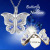 Cross-Border Wish Amazon New Women's Butterfly I Love You Heart Shape Album Box Pendant Necklace Ornament