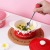 Restaurant Strawberry Binaural Dessert Tureen Cute Household 340ml Small Soup Pot Ceramic Steamed Egg Bowl with Lid