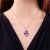 Heart-Shaped Amethyst Pendant 18K Gold Colored Gemstone Synthetic Amethyst Necklace for Women One Piece Dropshipping