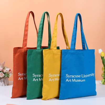 Factory Wholesale Portable Canvas Bag Student Tuition Cotton Bag Creative Advertising One-Shoulder Canvas Bag Printable Logo