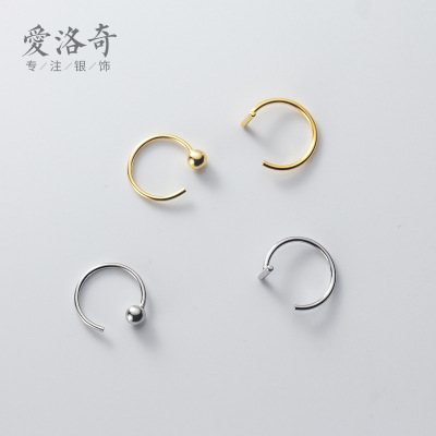 Love Lodge S925 Silver Bean Ear Hook Simple Fashion Removal-Free before Sleep Ear-Caring One-Word Earrings G6059