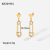 Style Ins Fashion 14K Gold-Plated Stainless Steel Earrings Personalized Creative Clip Style Pendant Earrings Earrings