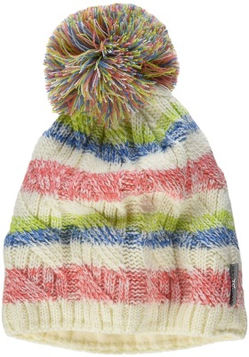 Factory Direct-Supply Customized New Winter Warm Popular Polar Fleece Lining Striped Jacquard Ladies Children's Knitted Hat