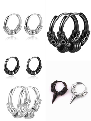 Power Style Personalized Dragon Pattern Totem Stud Earrings Retro Circle Earrings Trendy Unique Stud Earrings