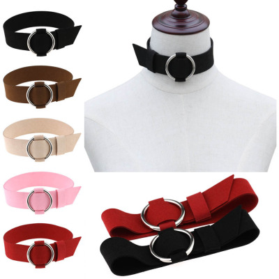 Style Necklace Exaggerated Personalized Korean Style Eyelet Velvet Band Necklace Necklet Neckband Clavicle Necklace