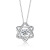 White Gold Plated Pendant Smart Six-Pointed Star Box Necklace Fashion Trend Korean Style Female Rhinestone Zircon