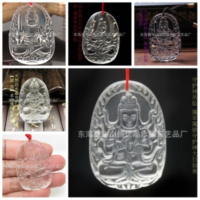 Wholesale Natural White Crystal Chinese Zodiac Pendants Pendant Buddha Eight Patron Saints Crystal Gift Ornament