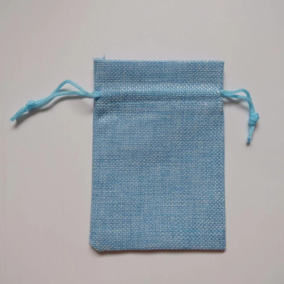 Wedding Supplies Wholesale Chic Light Blue Linen Material Multi-Functional Wedding Candy Bag Candy Bag Decorative Bag Can Be Printed
