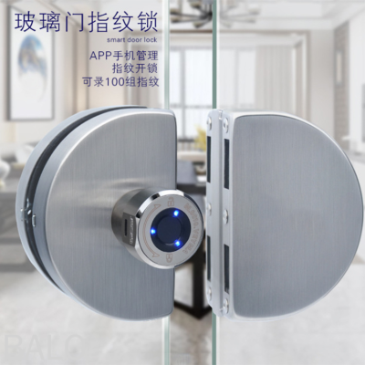 Fingerprint Lock Glass Door Lock Office Fingerprint Lock Semicircle Lock Glass Fingerprint Lock Smart Punch Free Glass Lock