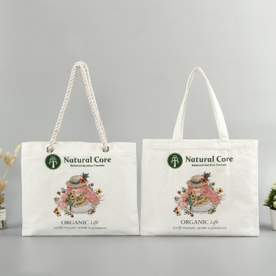 Factory Canvas Bag Custom Graphic Color Printing Advertising Shopping Cotton Bag Printing Portable Canvas Bag Canvas Bag Custom Logo