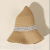 British Summer Travel Sun-Proof Sun Hat Wide Brim All-Match Rhinestone Casual Sun Hat Flat Top Beach Straw Hat