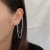 Cat Ning Ins Design Double-Layer Earrings Ear Clip Chain Small Square Tassel Earrings One-Piece Long Women's Earrings