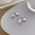 Fairy Pearl Flower Earrings Girl Rose Elegant All-Match Earrings Earrings Mosquito Coil Non-Piercing Ear Clip Women