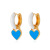 Fashion Colorful Geometric Earrings Simple Alloy Dripping Heart Ear Clip Ins Cold Style Peach Heart Stud Earring Women