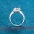 Silver Ring Women's Square Sugar Micro-Inlaid Diamond in the Debris 1 Karat 2 Karat Four-Claw Shaped Moissanite Ring