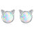 Sterling Silver Needle New Cute Unicorn Opal Earrings Cross-Border Amazon Creative Children's Ornaments Accessories