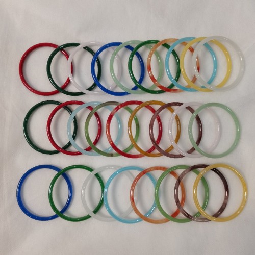 60mm fine pick high quality glass imitation jade bracelet jingle bracelet jinbu ring imitation chalcedony agate han chinese clothing accessories bracelet