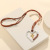 Retro Ethnic Style Alloy Peach Heart Cross Sweater Chain Necklace Simple Elegant Cross-Border Sold Jewelry Wholesale