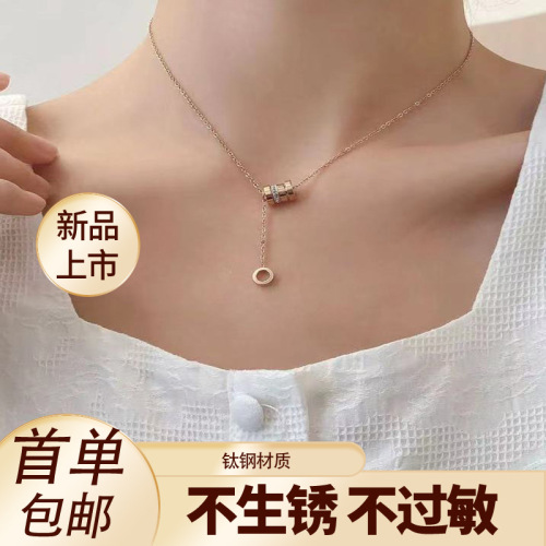 titanium steel necklace women‘s all-match niche waist stainless steel clavicle chain non-fading simple temperament 18k rose gold