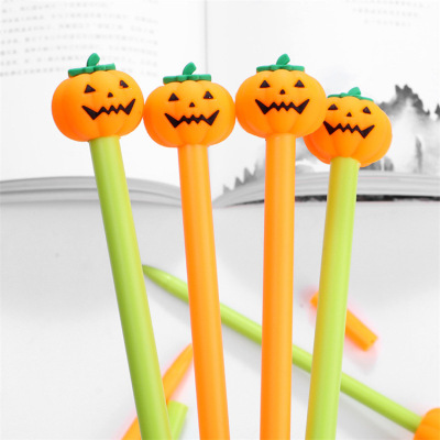 Creative Halloween Funny Expression Pumpkin Head Gel Pen Skull Student Stationery Writing Implement Office Signature Pen