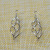 Women's Vintage Leaves Fashion Sterling Silver Earrings Long Tassel Double Twist Earrings Flower Earrings Anti-Allergy