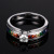 Colorful Accessories Female Inlaid Zircon Titanium Steel Color Ring Fashion Rainbow Ring Rings Ornament PR-008
