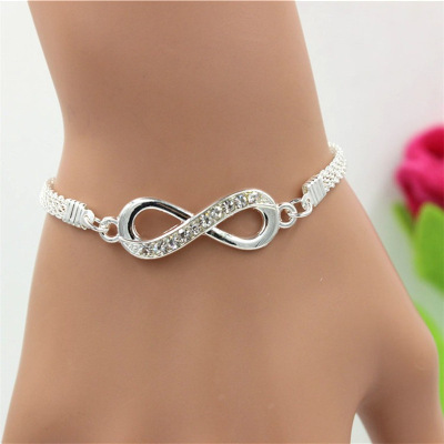 Infinity Diamond Bracelet Personality Simple Unisex Internet Hot Star with the Same Type Fashion Hand Accessories