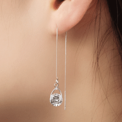 Sale Personalized Earrings Zircon Water Drops Tassel Asymmetric Hanging Earrings Women's Long Earrings Graceful Earrings