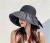 Black Rubber Sun Protection Hat Female Summer Hollow Breathable Sun-Proof Straw Hat UV Big Brim Cover Face Bow Fisherman Hat