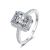 Silver Ring Women's Square Sugar Micro-Inlaid Diamond in the Debris 1 Karat 2 Karat Four-Claw Shaped Moissanite Ring